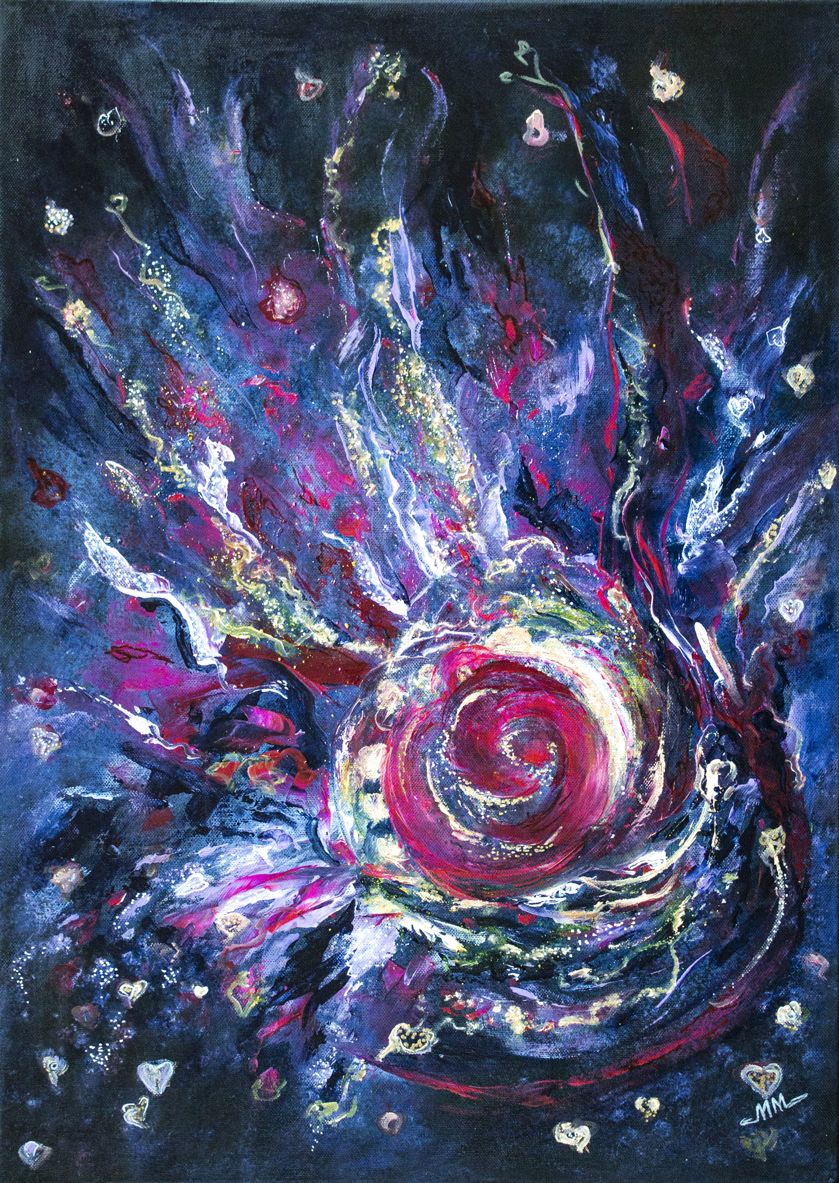 Happy Moment, original mixed media painting by Mila Moroko