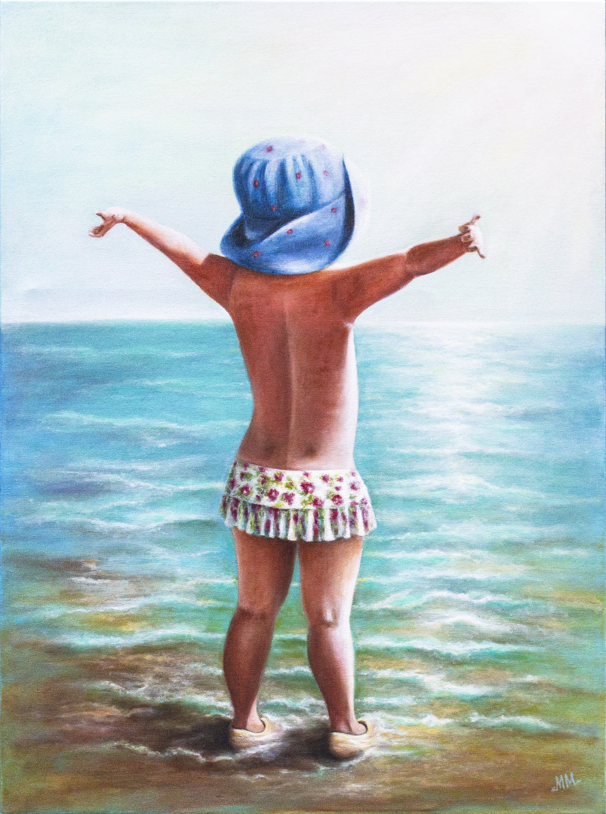 Little Sun Salutation, original oil painting by Mila Moroko