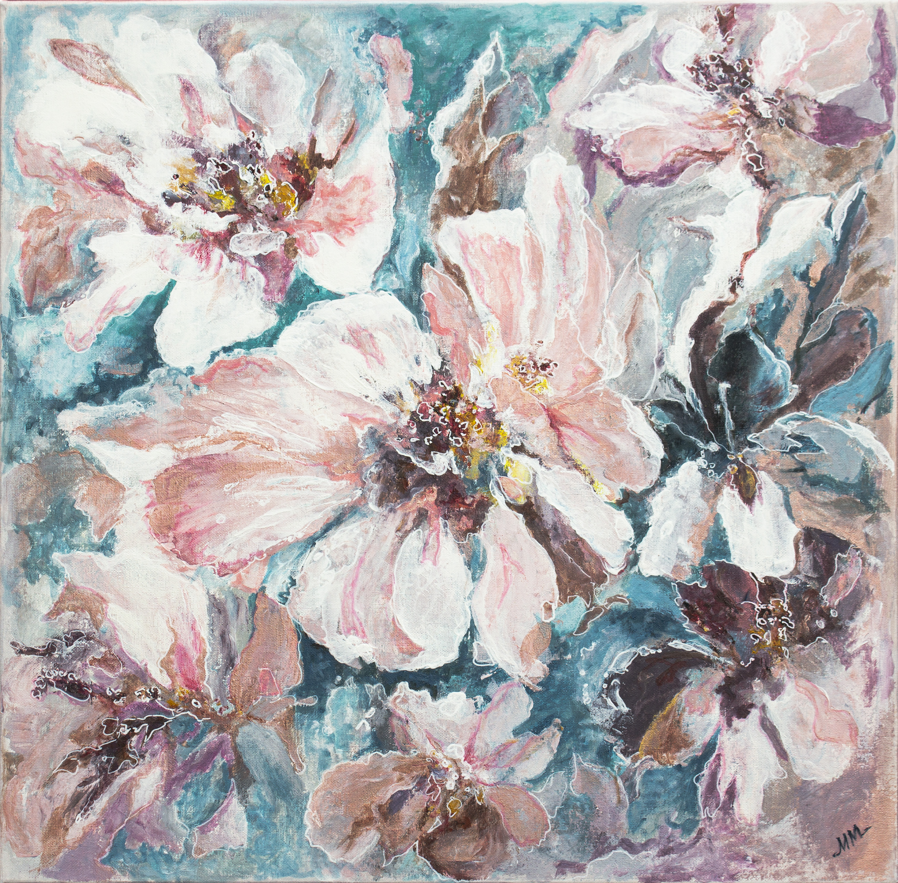 Love Message, original acrylic painting by Mila Moroko