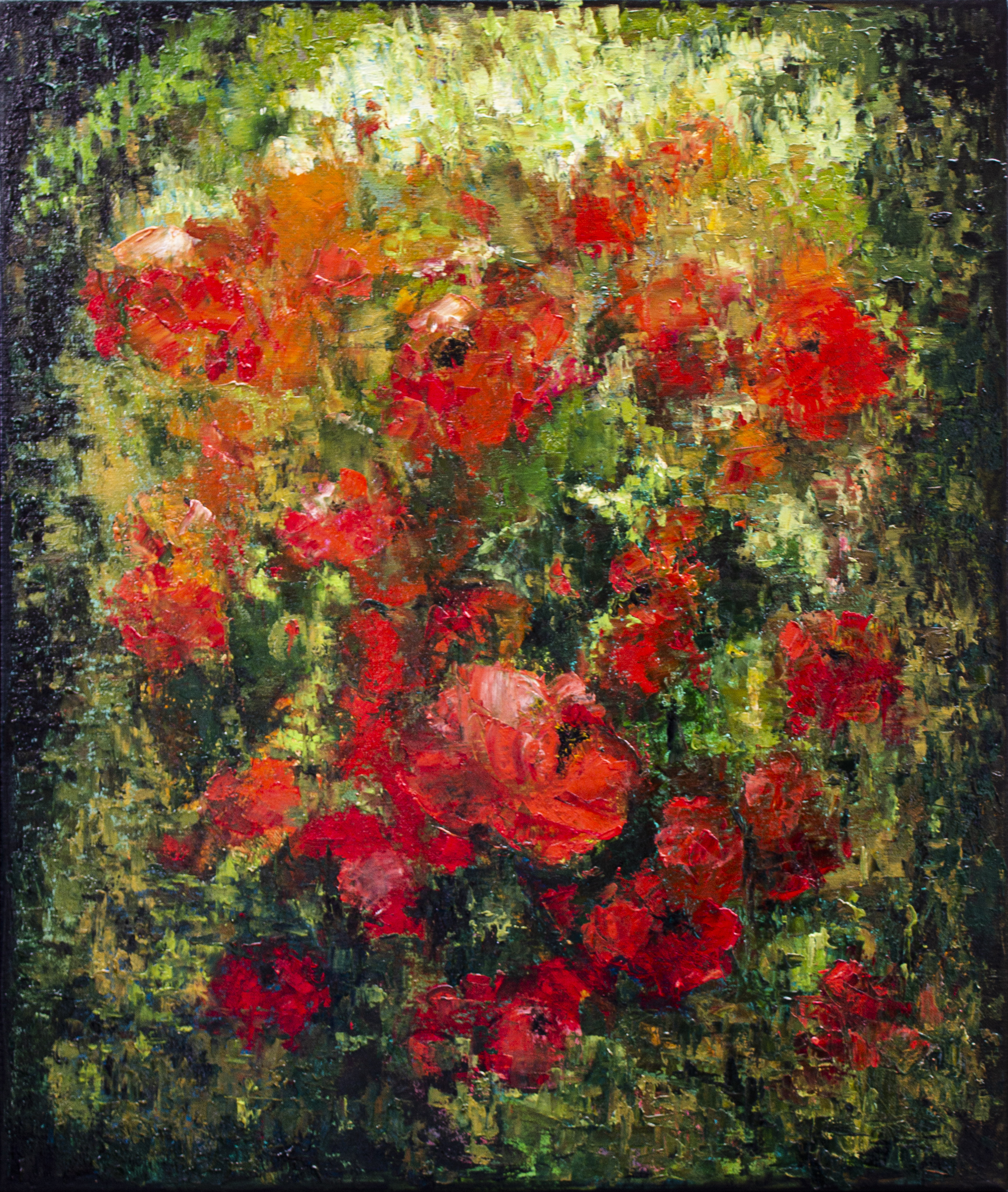 Red Expression, original oil painting by Mila Moroko