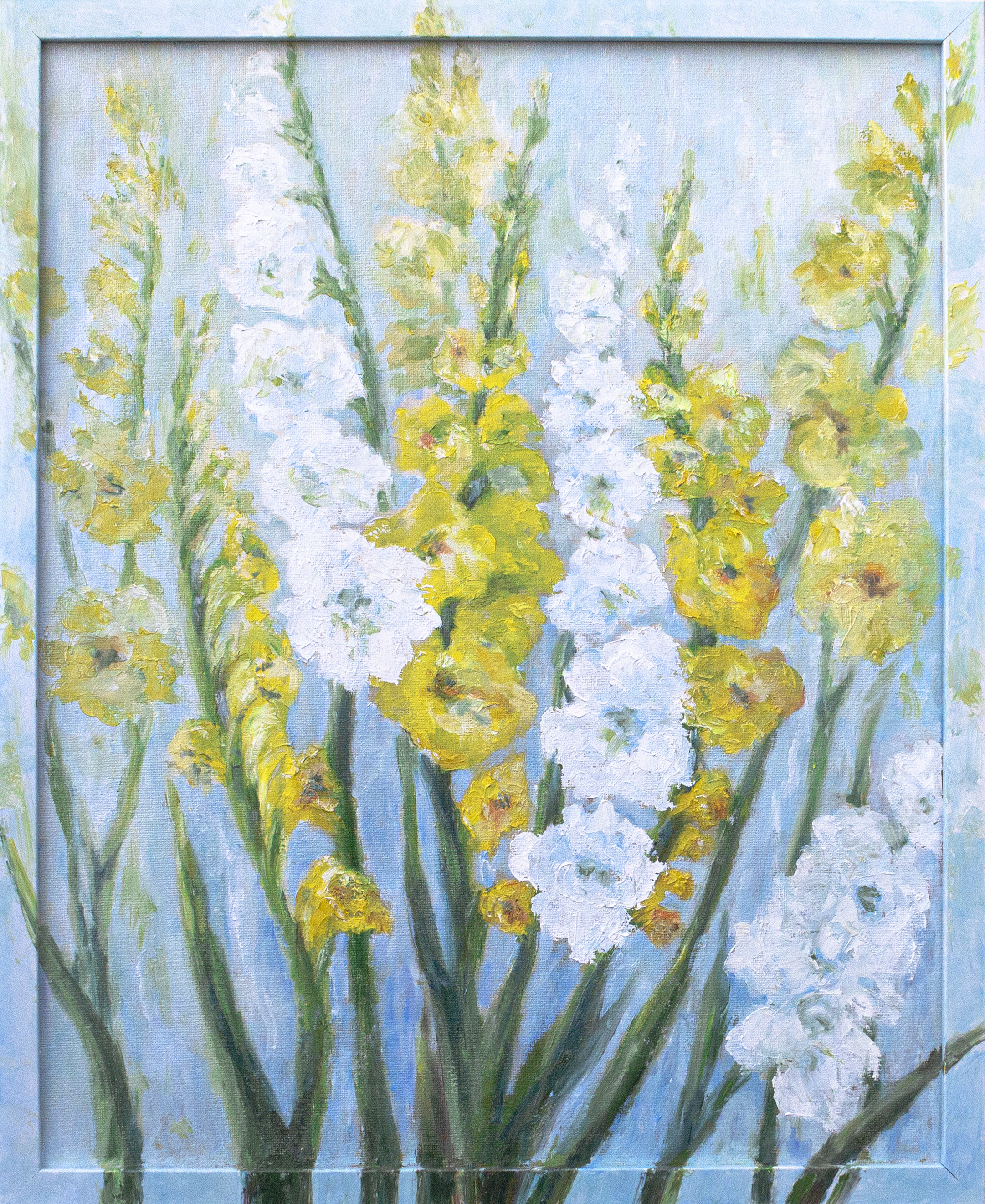 White and Yellow Radiance, original oil painting by Mila Moroko